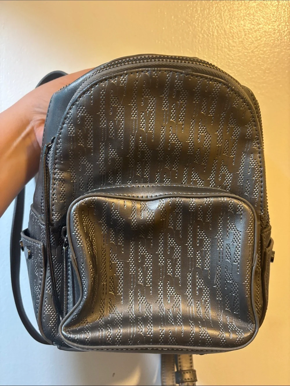 Juicy Couture Black Mini Logo-Embossed Backpack